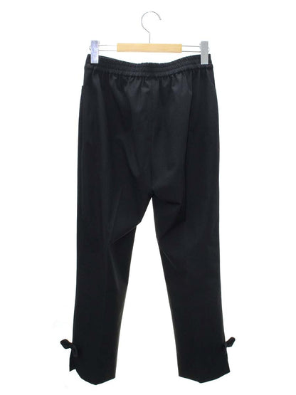 エムズグレイシー 116110 パンツ 38 ブラック ウエストギャザー リボン ITIAW2EGGOYY