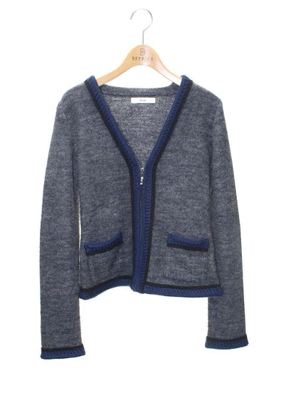 ルネ 6442590 ニットジャケット 34 グレー ジップアップ ITWRLU2REH80