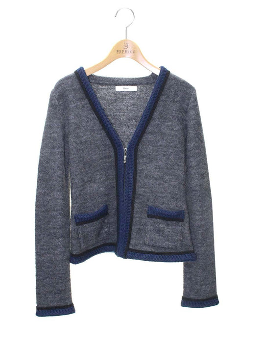 ルネ 6442590 ニットジャケット 34 グレー ジップアップ ITWRLU2REH80