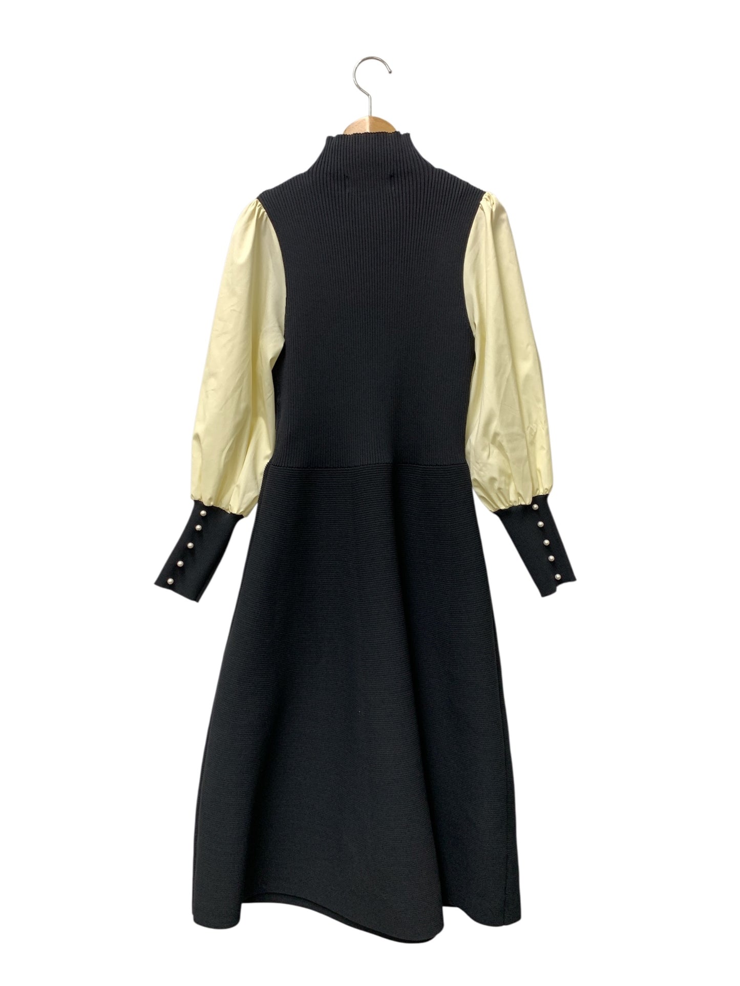 エムズグレイシー 318538  ワンピース 38 ブラック アモッサ素材 ITFRMYYPZ3UG