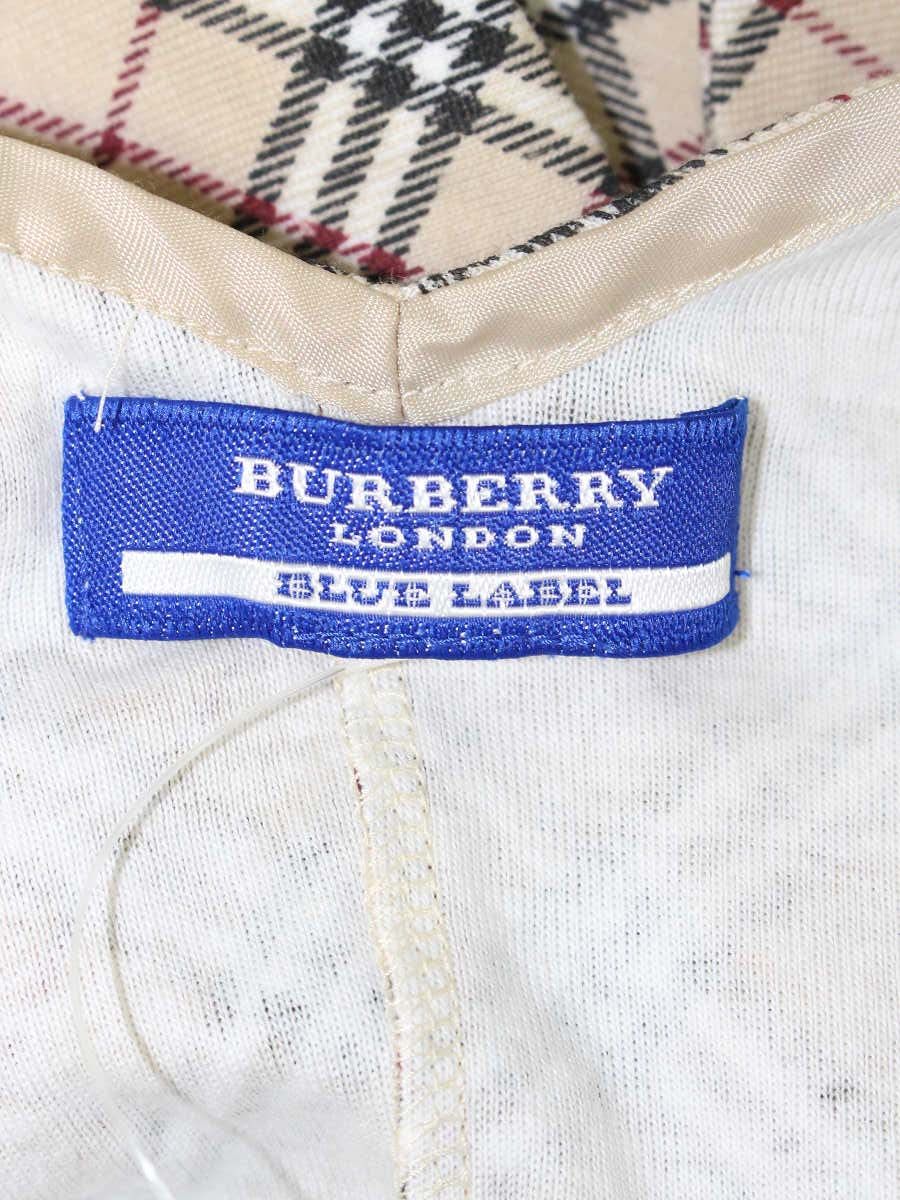 バーバリーブルーレーベル FA534-171 カットソー 38 ベージュ  ノバチェック ロゴ刺繍 リボン ITFV7XF5WJYX