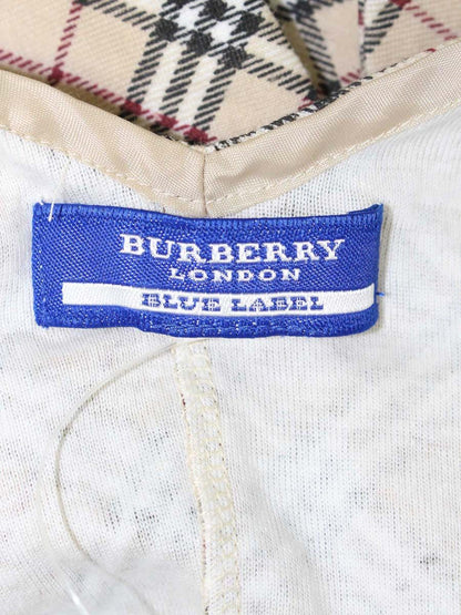 バーバリーブルーレーベル FA534-171 カットソー 38 ベージュ  ノバチェック ロゴ刺繍 リボン ITFV7XF5WJYX