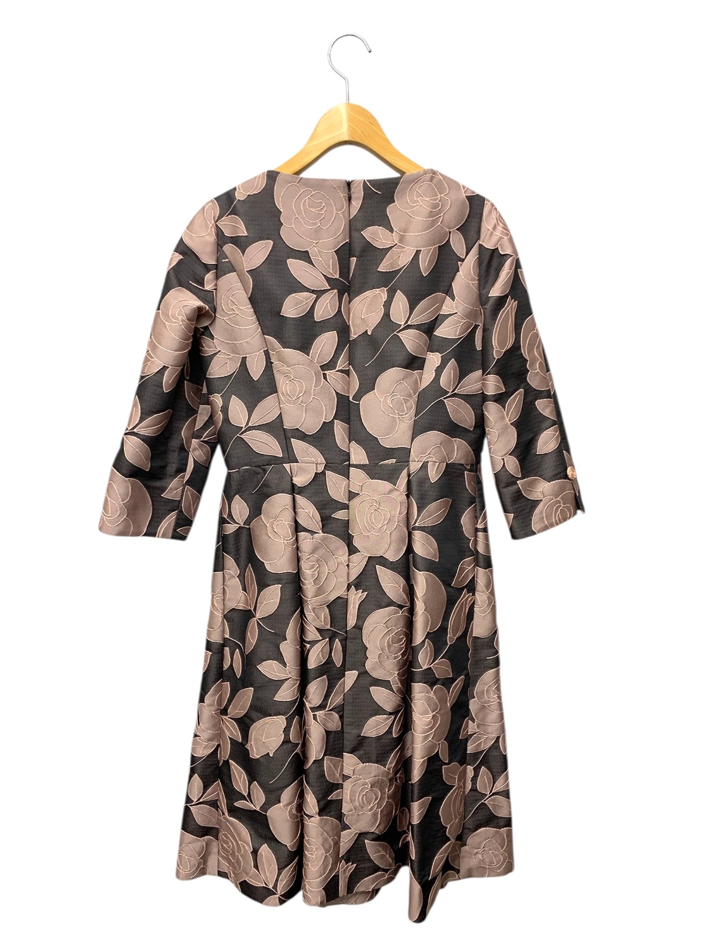 エムズグレイシー 311612 36 ブラック シャンブレージャガードローズワンピース ITS24GAZ1AO6