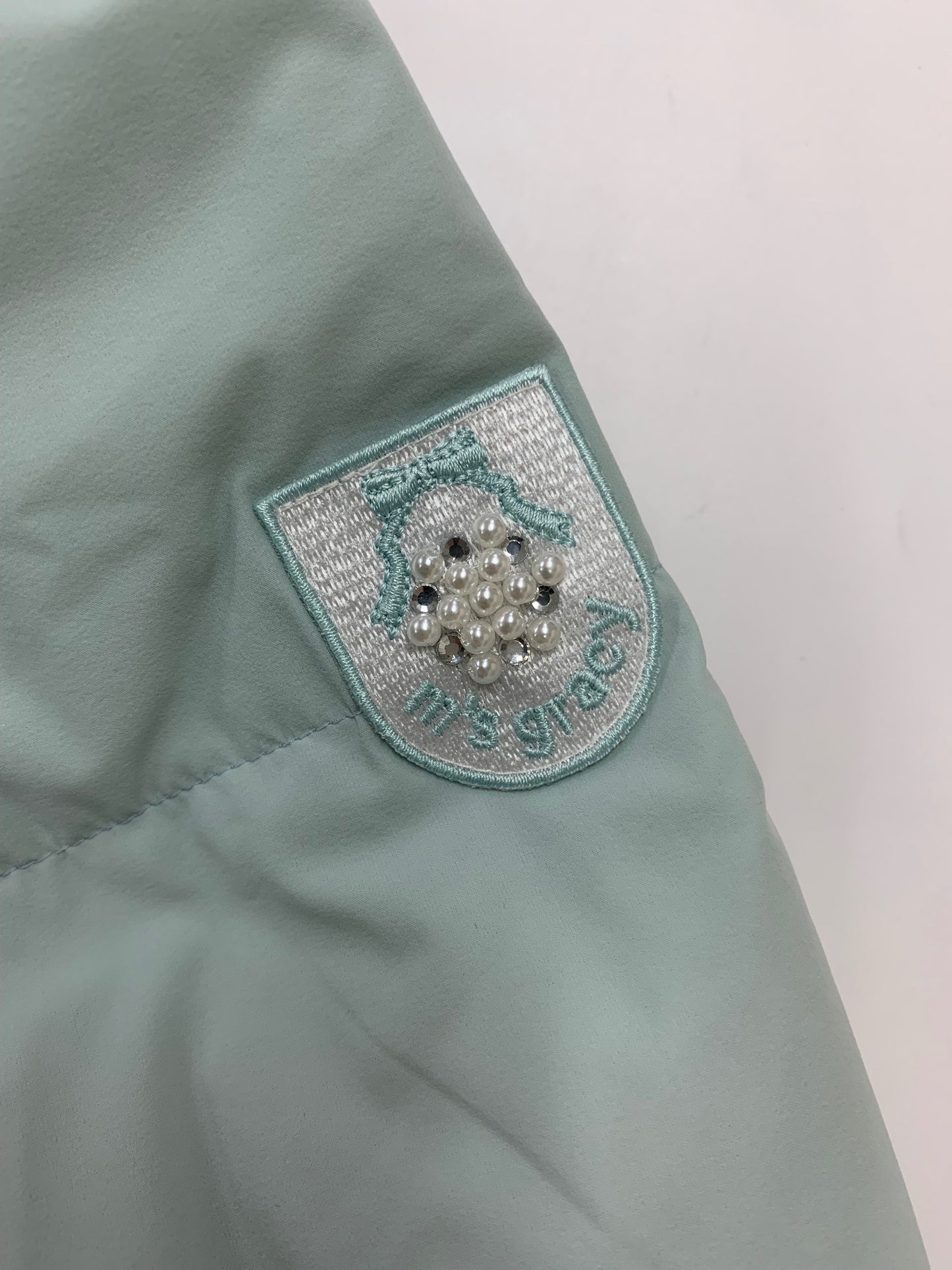 エムズグレイシー 419606 コート 40 ブルー パールワッペン フード IT5VQV5JBHV9