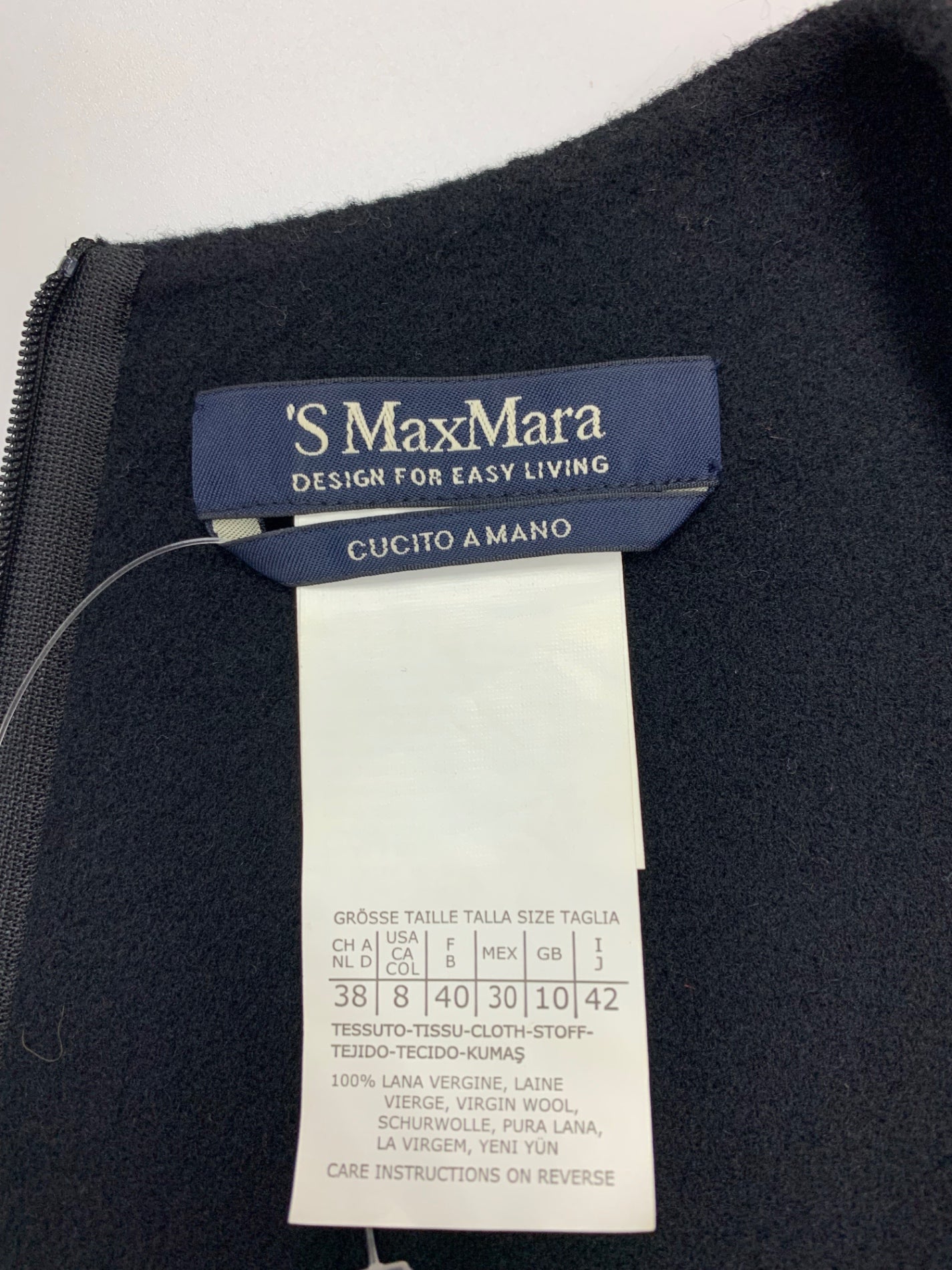 エスマックスマーラ CUCITO AMANO 92260533075 ワンピース 42 ブラック ウール ITNDBFOV6E8B