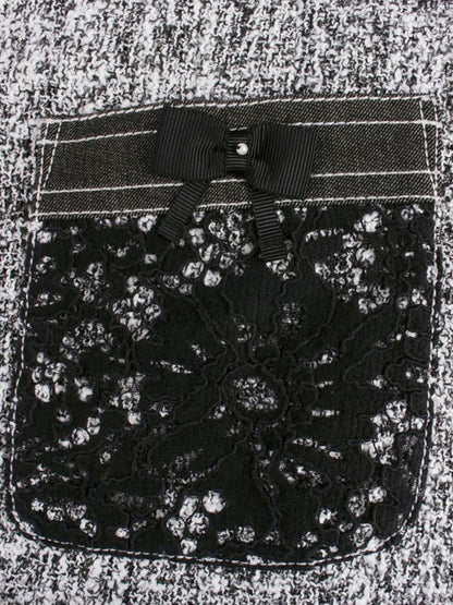 スーパービューティ ワンピース 40 グレー/ホワイト デニム パールワッペン ジップアップ ITII0716P22A