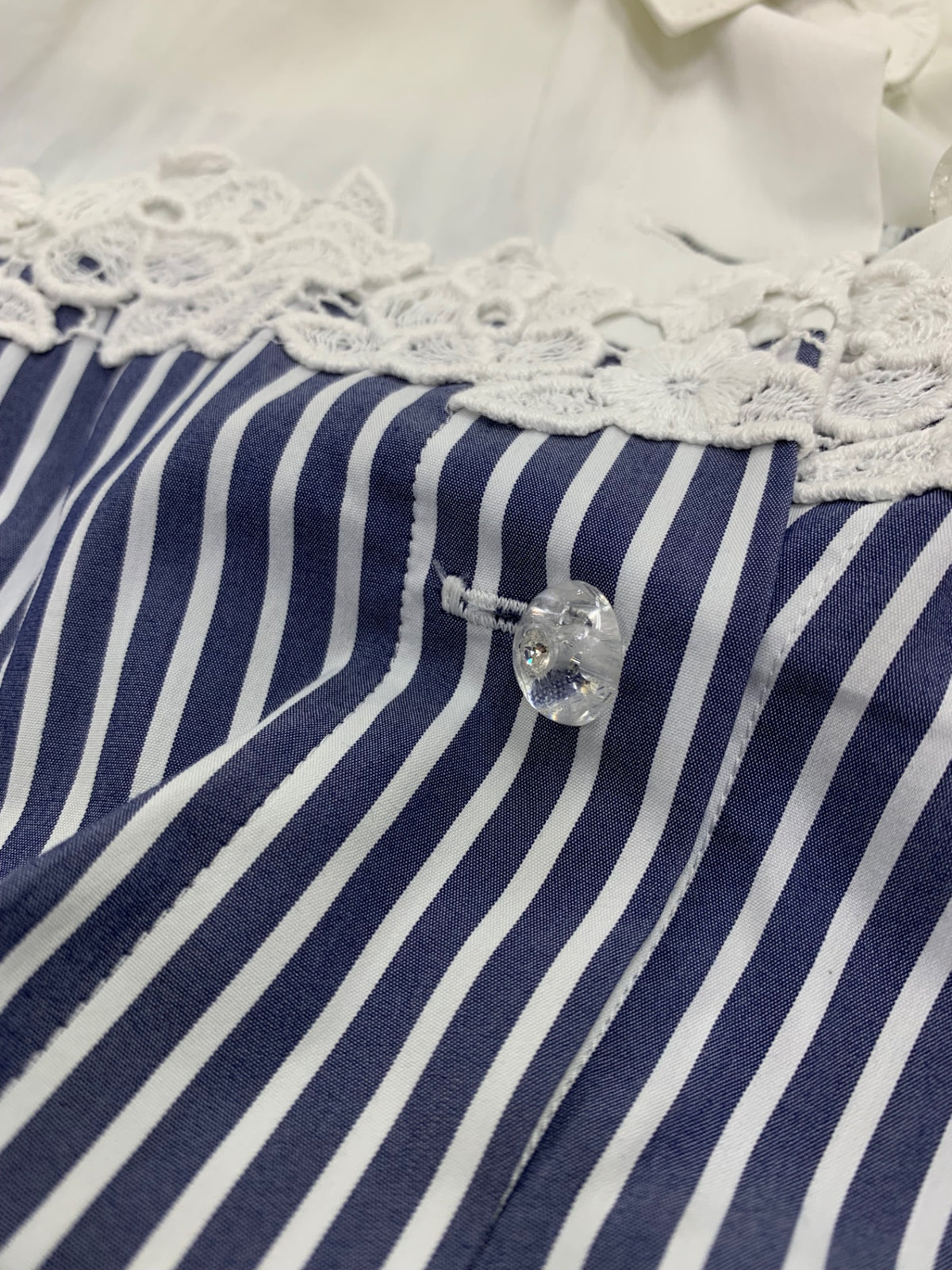 エムズグレイシー Stripe Shirt Dress 811320 ワンピース 38 ネイビー ストライプ ITDC8F4KSQFU