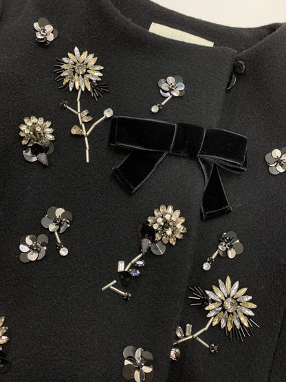 チェスティ 11W903 コート 1 ブラック ビジュー リボン IT2VA2HBO3DY