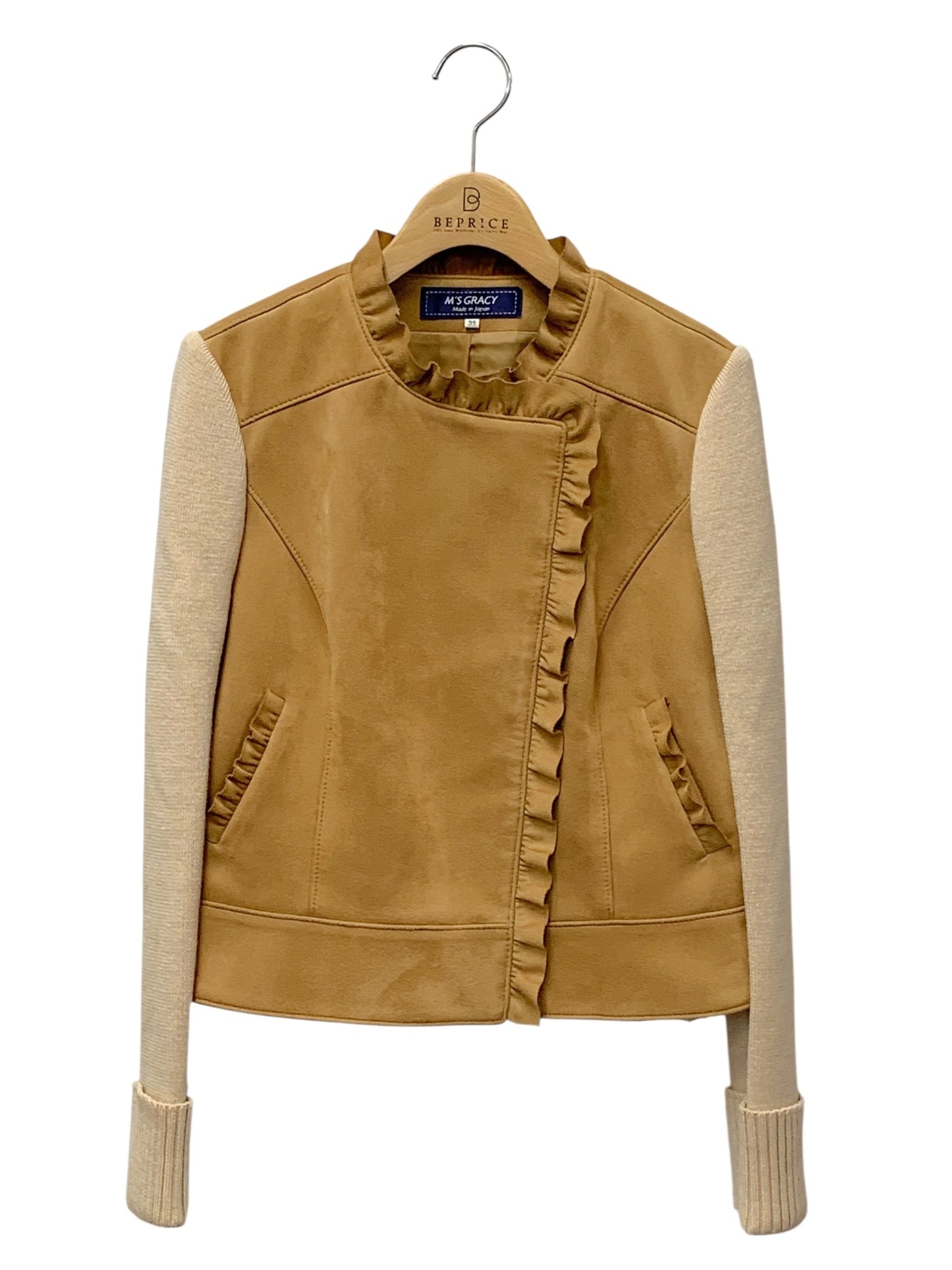 エムズグレイシー Suede Touch Jacket 814532 ジャケット 38 キャメル ITSBRC30ZMXE