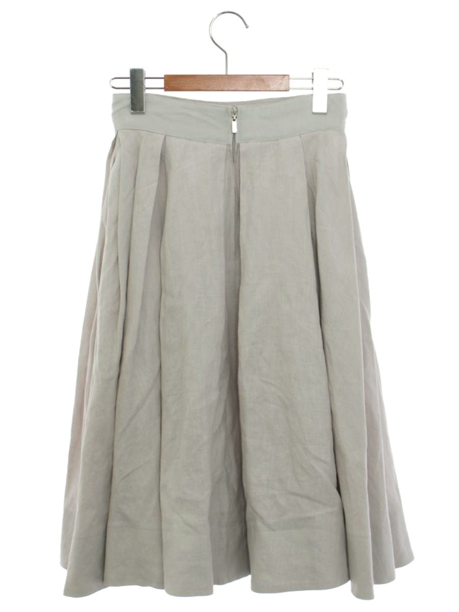 フォクシーブティック A-Line Pleated Skirt 36910 スカート 38 グレージュ リネン SP品 ITSRXOJVWZEQ 【SALE】