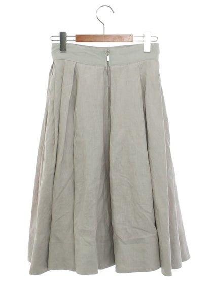 フォクシーブティック A-Line Pleated Skirt 36910 スカート 38 グレージュ リネン SP品 ITSRXOJVWZEQ 【SALE】