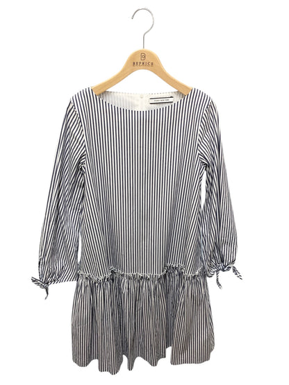 フォクシーニューヨーク DRESS SUMMERRUFFLE サマーラッフル 40096 ワンピース 38 ネイビー ストライプ ITUSMXS7KBEE