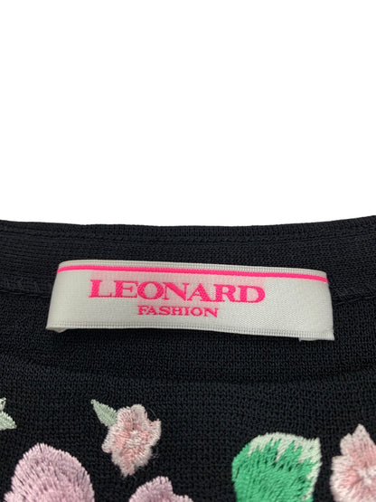 レオナールファッション 0337064 ニット セーター 3 ブラック 刺繍 フラワーモチーフ ITLRKEYJIORR