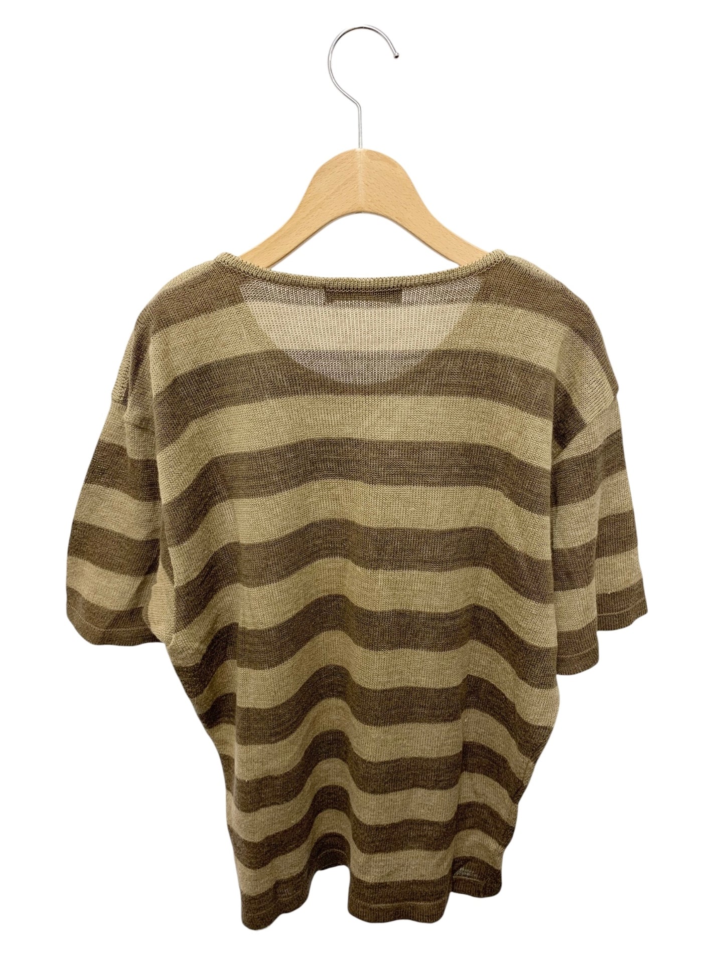 イッセイミヤケメン 半袖ニット ベージュ リネン混 筆タグ ヴィンテージ ITERJWJETF0U