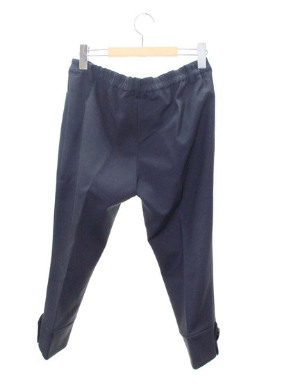 エムズグレイシー 626306 パンツ 40 ネイビー コットン混 裾ボタン クロップド ITJ3V4BGDE8C