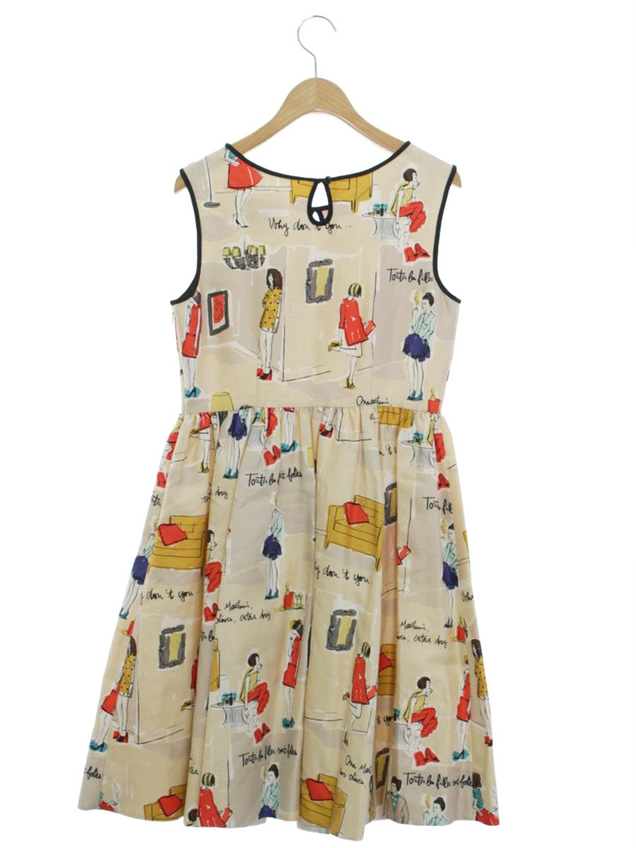 ケイトスペード 024-240127 ワンピース 2 ベージュ ノースリーブ IT0FUGUULTRK