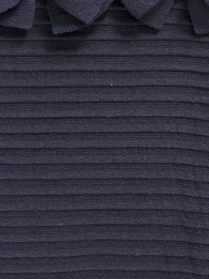 エムズグレイシー 018105 ワンピース 36 ネイビー バイカラー リボン IT4GGR62AVH8