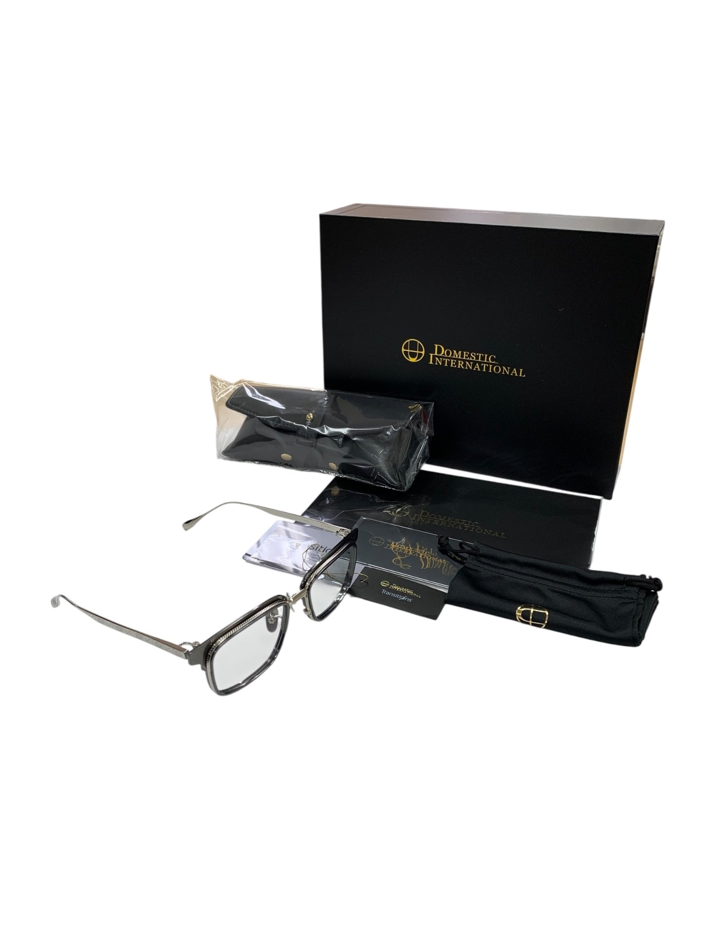 ドメスティックインターナショナル DI-1006TS メガネ シルバー メタルフレーム フルリム スクエア ITA7NB2BRLAH