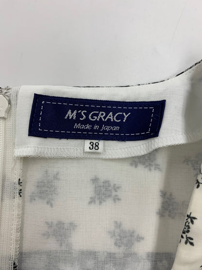 エムズグレイシー 小花柄エアリードレス 111316 ワンピース 38 ブラック ITRGU5TAN4LC