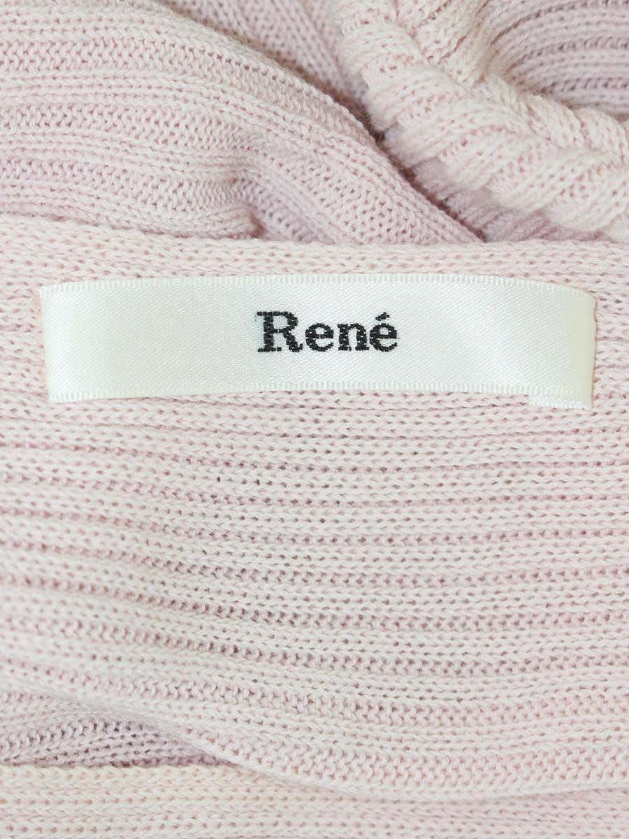 ルネ 6822790 ニット 34 ピンク フェイクパール リボン ドルマンスリーブ IT0BY92FY07O