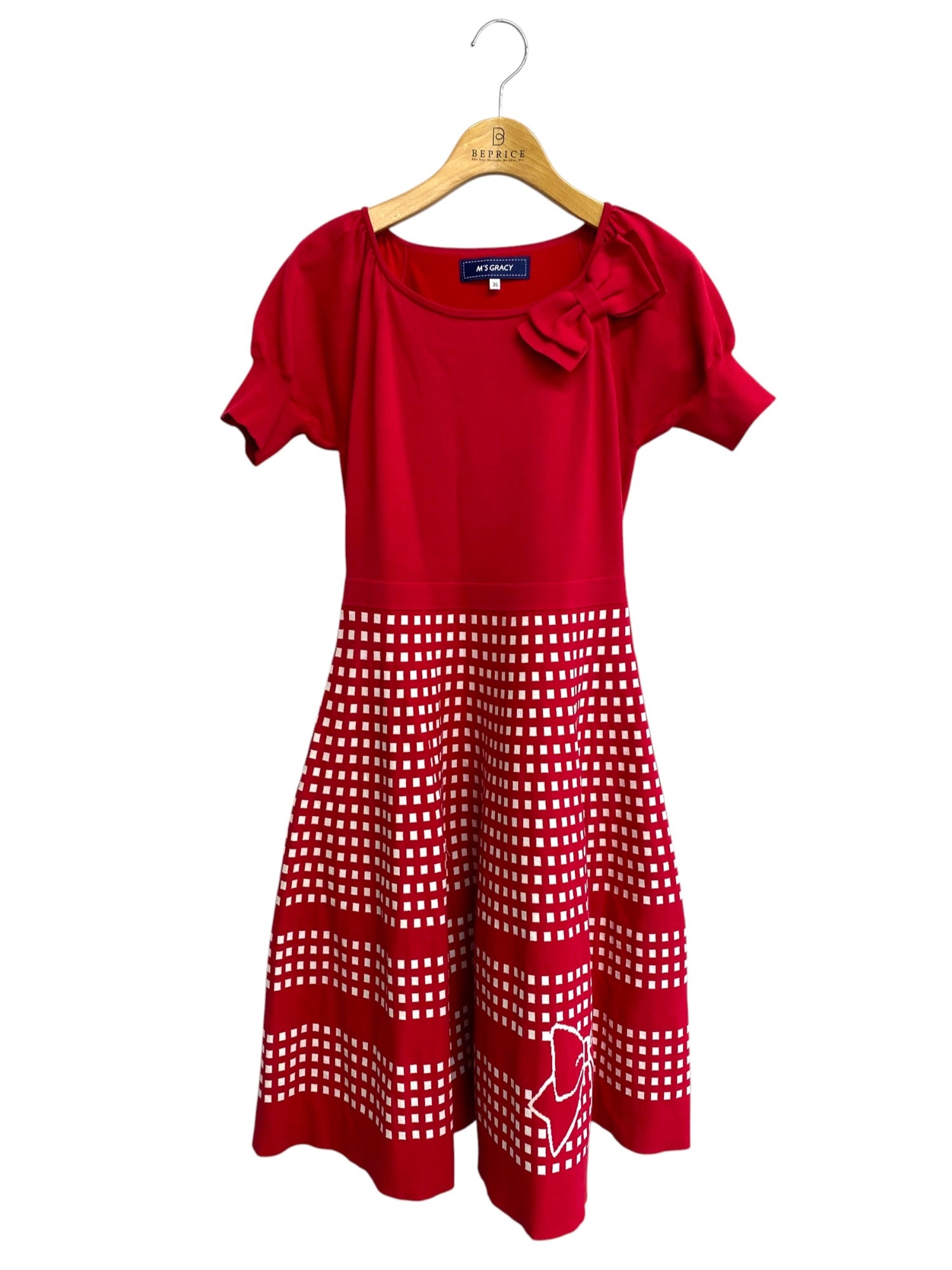 エムズグレイシー♡ワンピース 40 トラッドチェック 変形チェックプリントワンピース | msgracy
