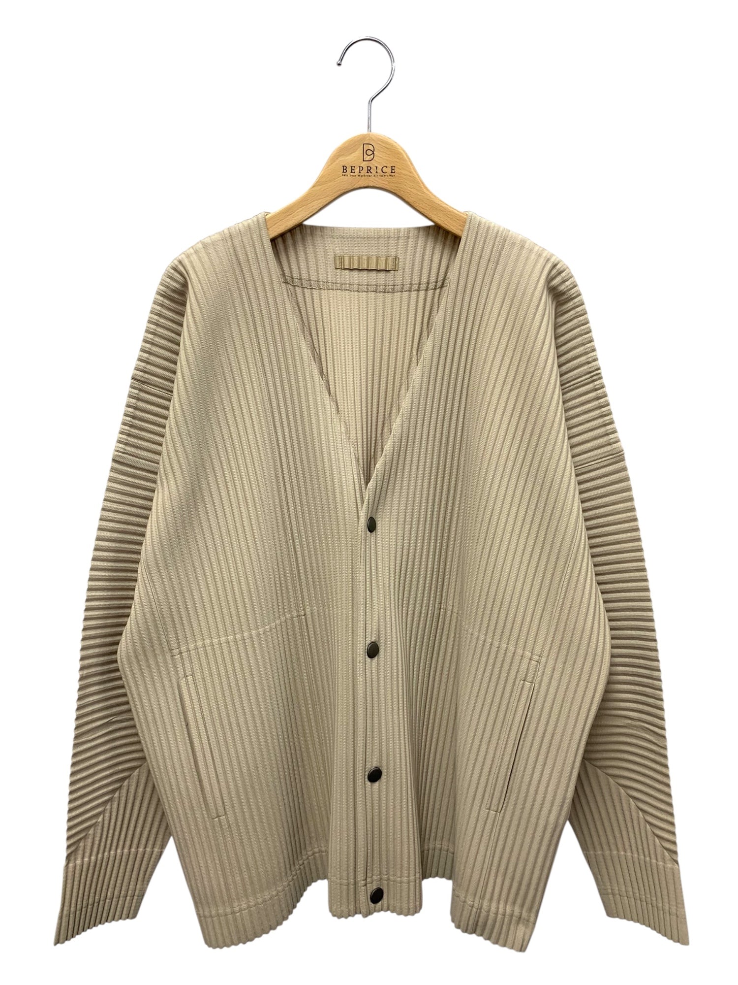 未使用級✨ プリーツプリーズ カーディガン 長袖 ジャケット ベージュ 3サイズ PLEATS PLEASE ISSEY MIYAKE - PLEATS PLEASE(プリーツプリーズ