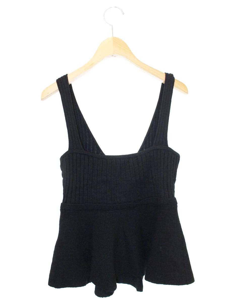 エムズグレイシー Knit Camisole 818536 ニット セーター 40 ブラック リボン ITJP8WK3FD5I