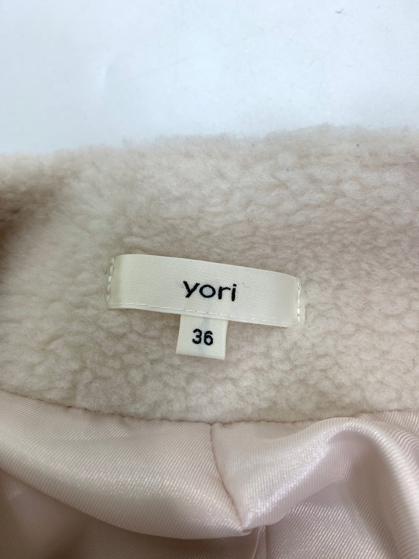 ヨリ YR25-23093AW-2 ボアコート 36 ベージュ fluffy boa coat ITU7T305GUU8
