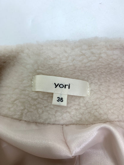 ヨリ YR25-23093AW-2 ボアコート 36 ベージュ fluffy boa coat ITU7T305GUU8