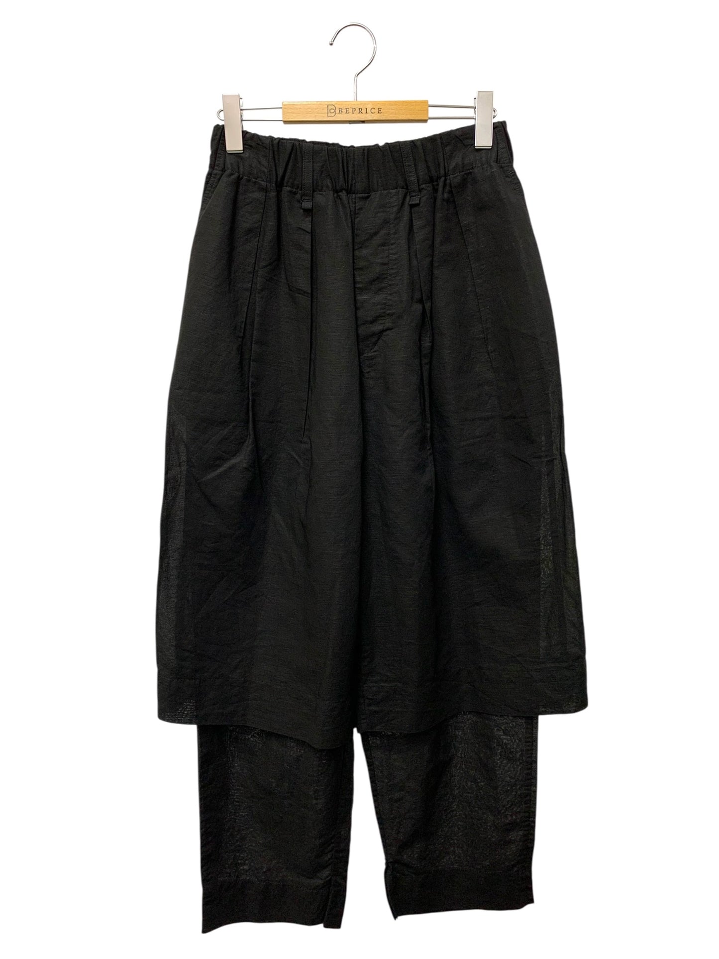 イッセイミヤケ IM51FF519 リネン混パンツ 2 ブラック ITEJ4FHH47WG