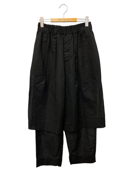 イッセイミヤケ IM51FF519 リネン混パンツ 2 ブラック ITEJ4FHH47WG