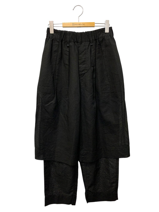 イッセイミヤケ IM51FF519 リネン混パンツ 2 ブラック ITEJ4FHH47WG