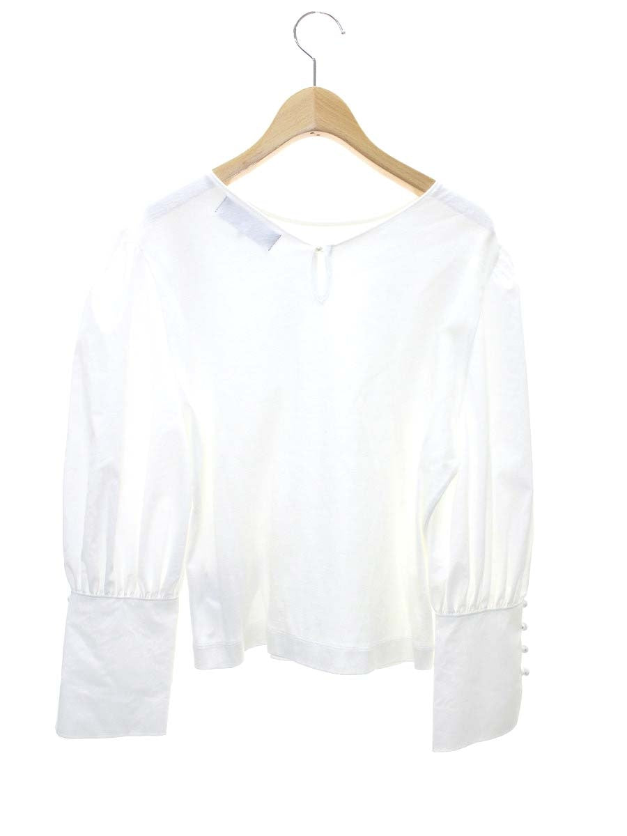 エムズグレイシー Bi-Color Cut sew Blouse 915111 シャツ ブラウス 40 ホワイト IT2ESJ960CN4