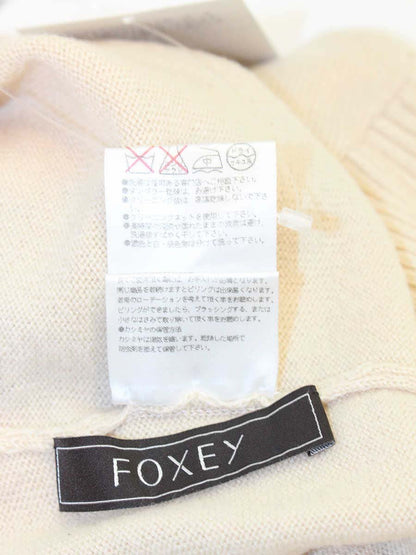 フォクシーブティック 34509 ニット セーター 38 ベージュ カシミヤ リブ スリット ITXO7SKRF2F2
