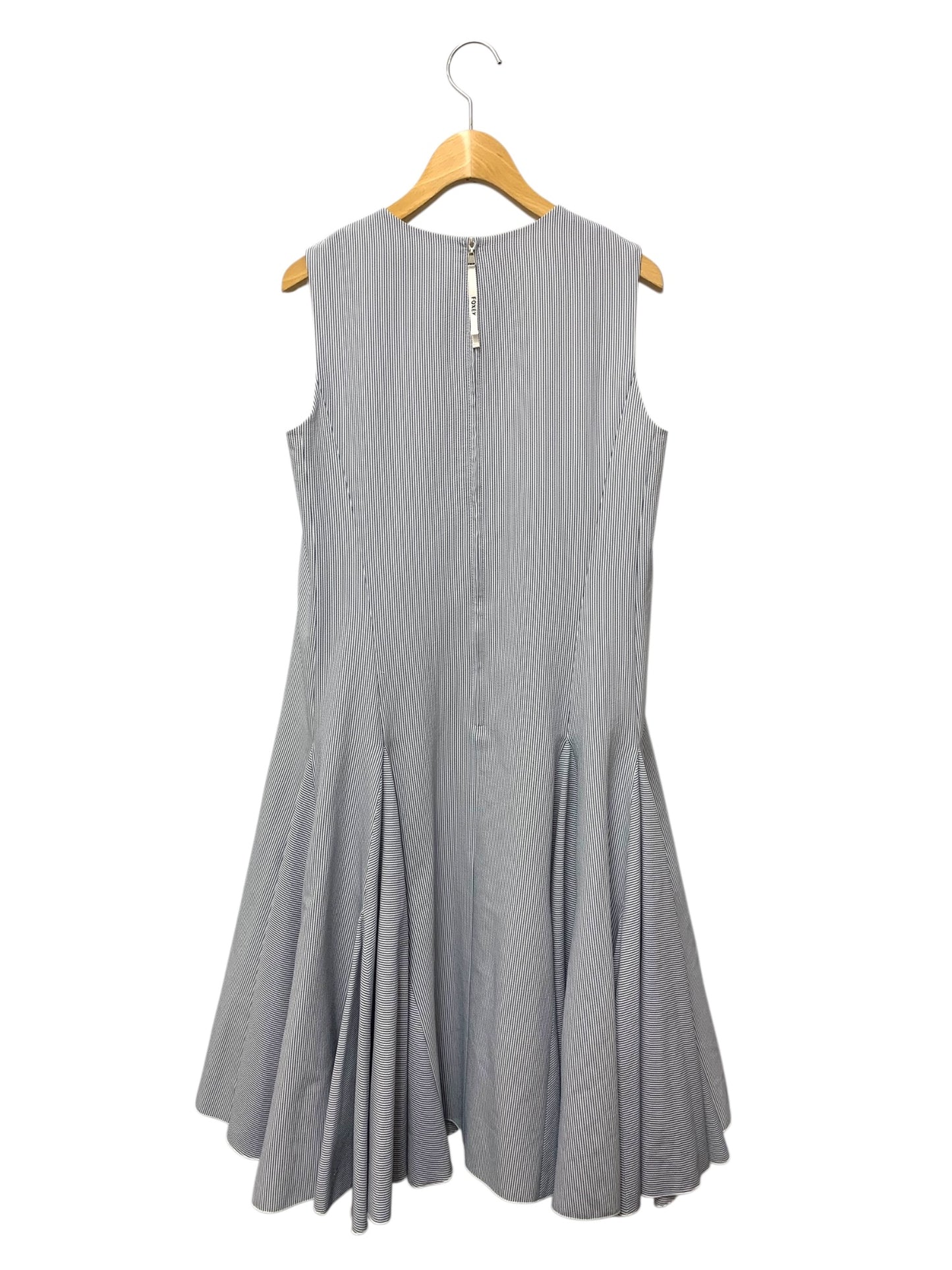 フォクシーニューヨーク Whisper Dress 42640 ワンピース 38 ブルー ストライプ ITERIS59WVAC