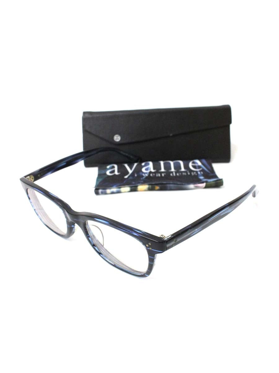 ayame（アヤメ） FREERANGE 眼鏡 メガネ ネイビー セルフレーム フルリム ウェリントン べっ甲柄 IT5R4IGF0GJH