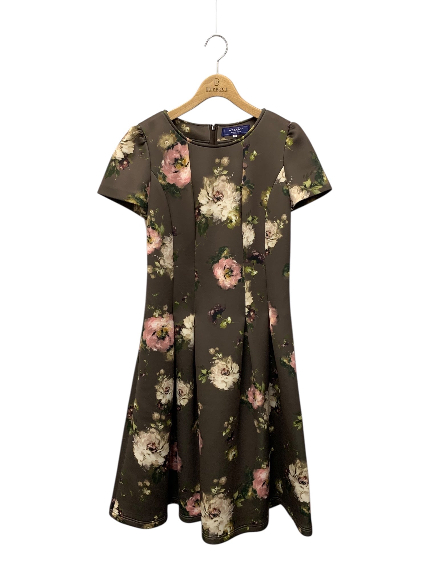 エムズグレイシー インクジェットフラワープリントドレス 111501