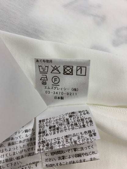 エムズグレイシー 515334 トップス 42 ホワイト リボン ギャザー カタログ掲載品 IT4IYZFLCKJ0
