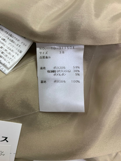 エムズグレイシー 311504 ワンピース 38 ベージュ カメリアジップ フリル ITJWTQ5RBFQ2