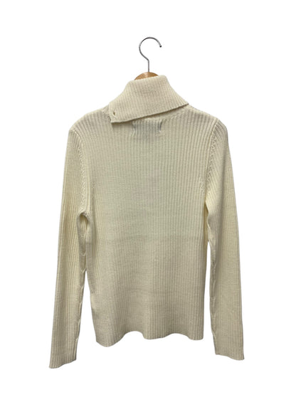 エムズグレイシー ロゴ刺繍入りタートルネックセーター 418611 ニット 40 アイボリー ボタン ITACPHCBLQDW