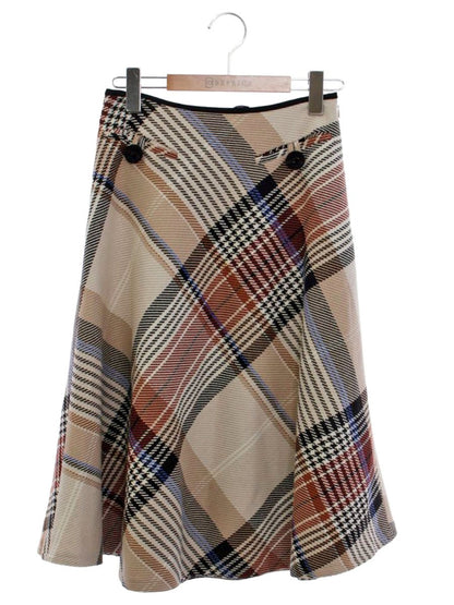 エムズグレイシー 917529 スカート 36 ベージュ ウール フレア ITLR3U9WBF66