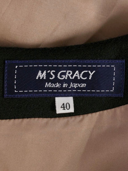 エムズグレイシー 011547 ワンピース 40 ブラウン ステッチ バイカラー ITPK2AY49GRP