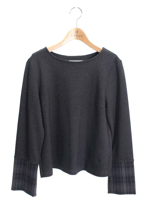 ギャラリービスコンティ 1491965 カットソー 2 グレー スリーブチェック ITEAEE5QR5Z8 【SALE】