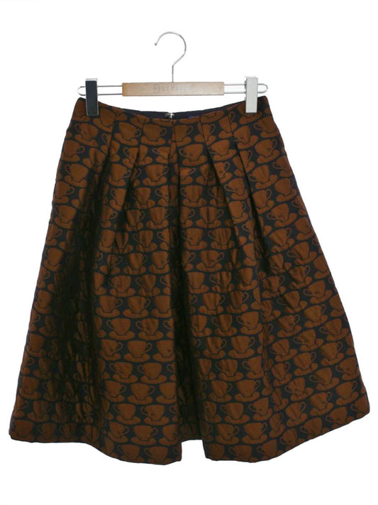 エムズグレイシー Coffee Cup Motif Skirt 917534 38 ブラウン IT4GP41T36TY