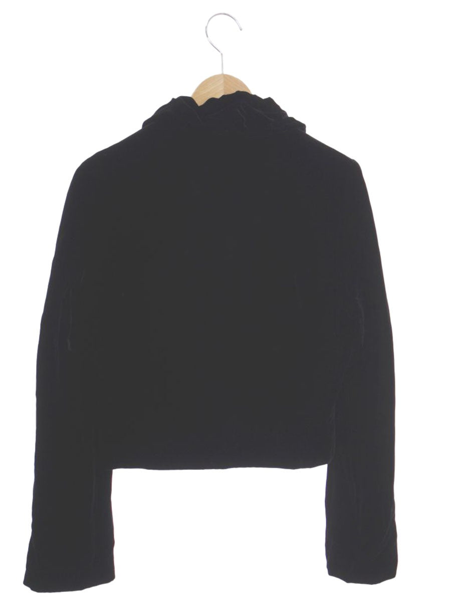 エムズグレイシー 524006 ジャケット 40 ブラック フリル ベロア ITDRXSFTGHPB