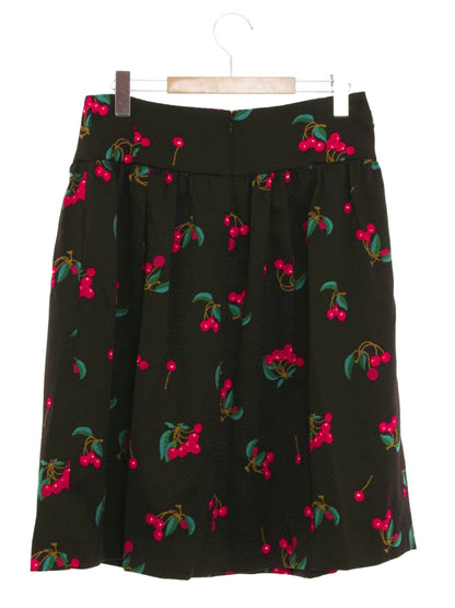 エムズグレイシー Cherry Skirt 817558 スカート 40 ブラック チェリー ITEZHB7FVF02