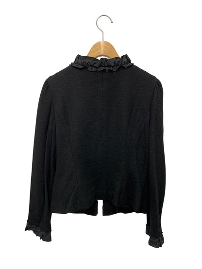 エムズグレイシー 824532 ジャケット 38 ブラック リボン フリル ITUNS2K363SE