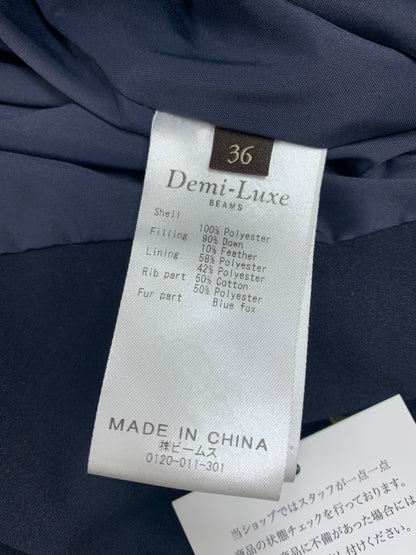 デミルクスビームス FOXファーフードダウン 68-19-0169-286 36 ネイビー ITR1K027ECKM