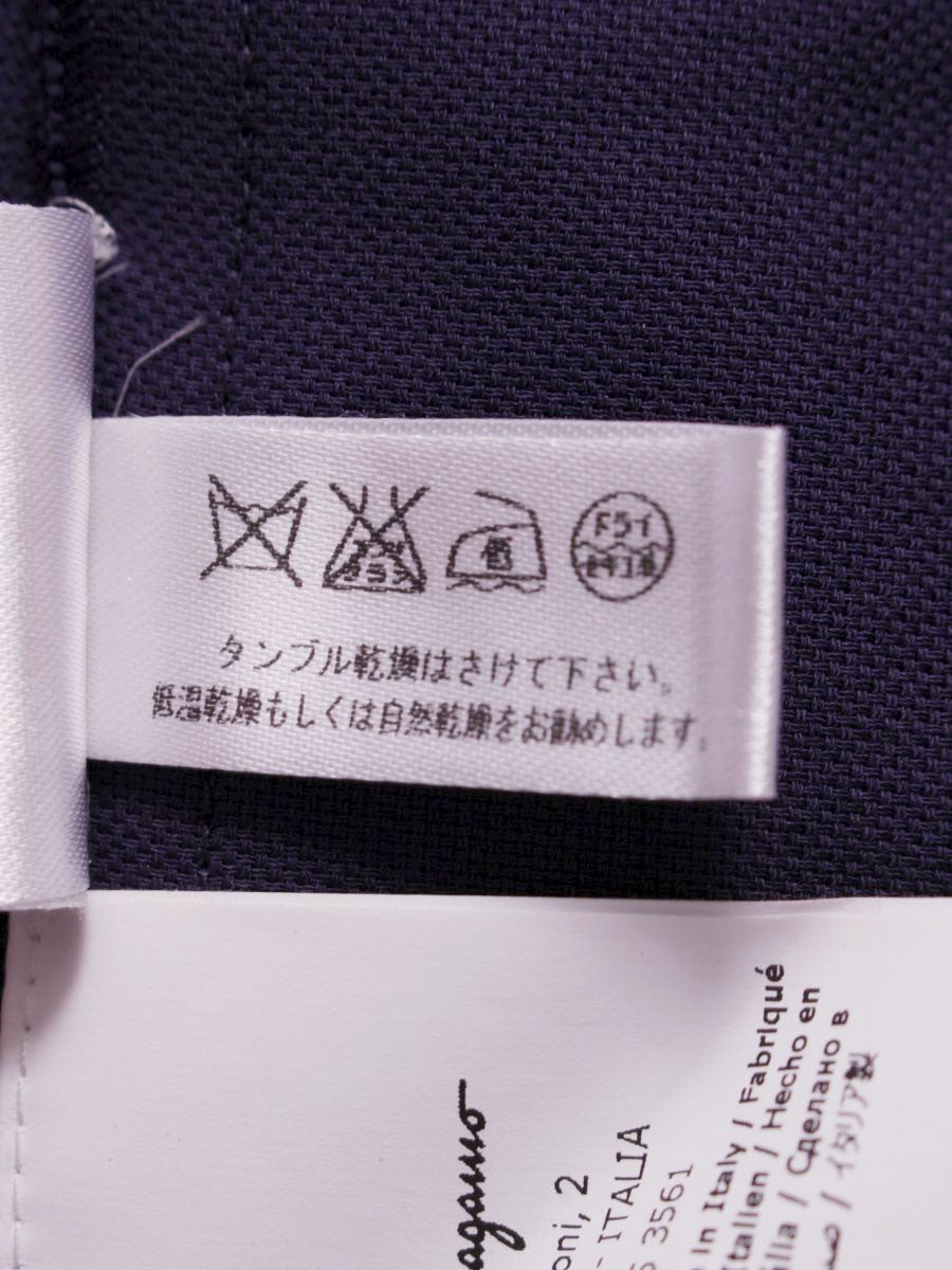 フェラガモ スカート 38 ネイビー タック ITJZYVVNQQFT