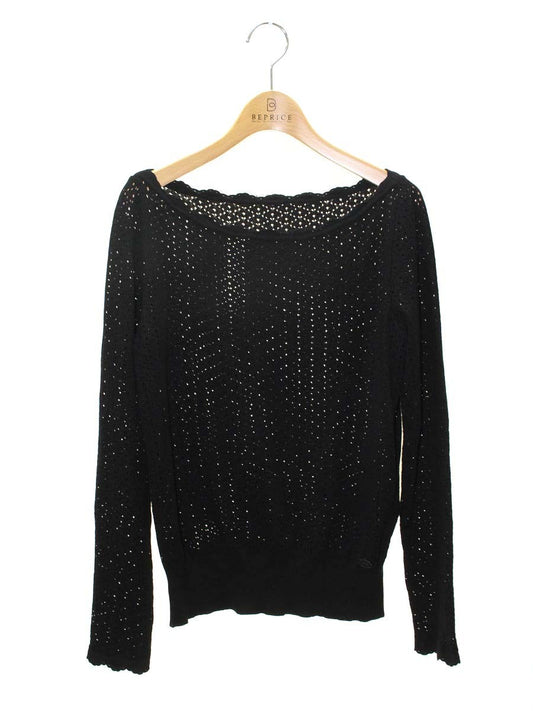 フォクシーブティック Flower Lace 33756 ニット セーター 40 ブラック ITELF4501LIS